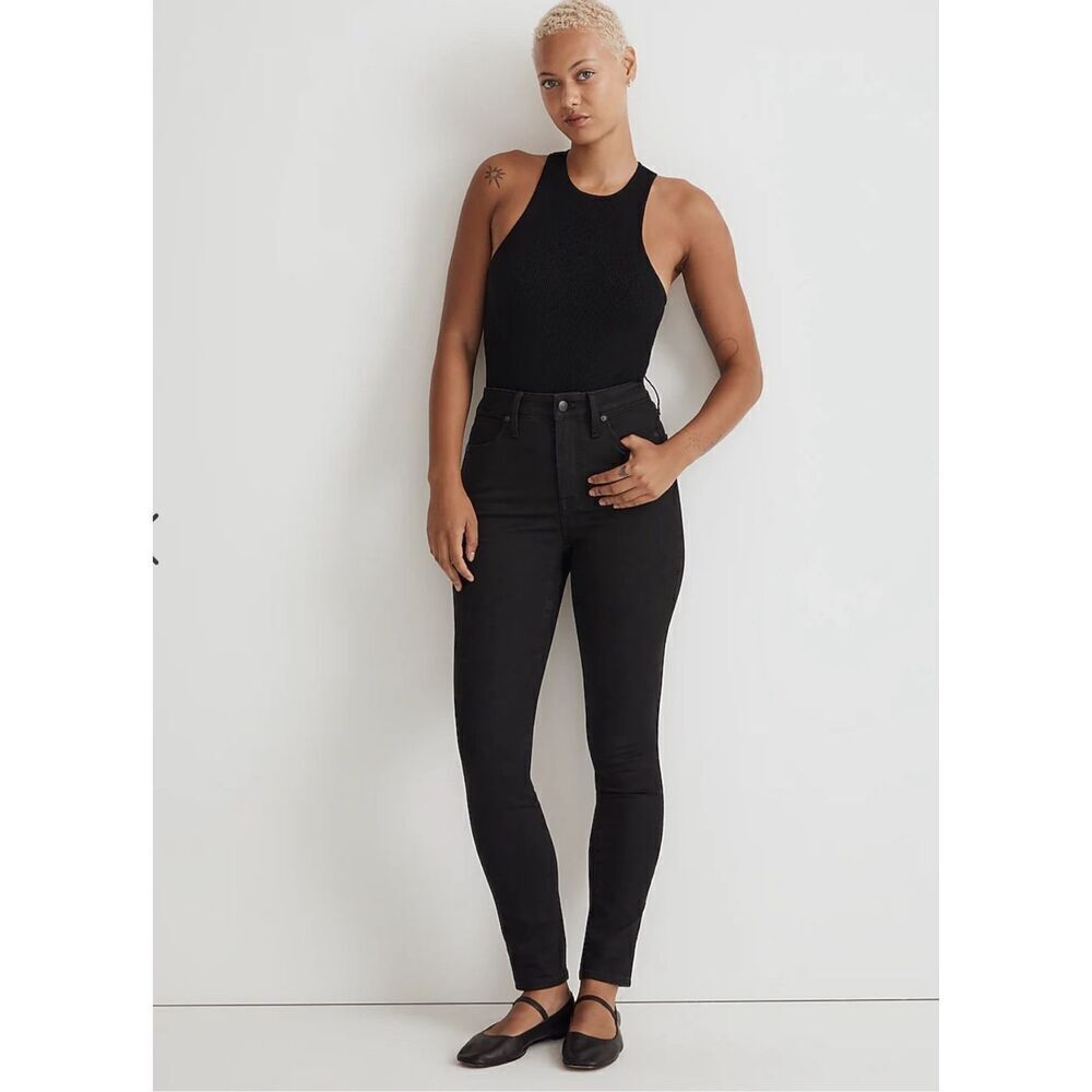 $128 Madewell NWT Curvy High Rise Skinny black size 27 m1